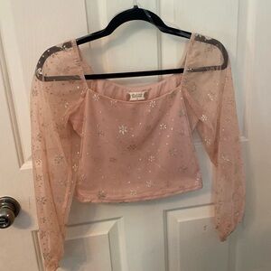Altar’d State crop glittery pink top